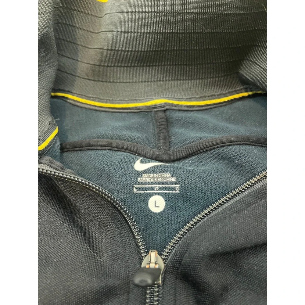 Nike Flight Track Jacket Mens L‎ Black Gray Yellow Full Zip Swoosh Sportswear
